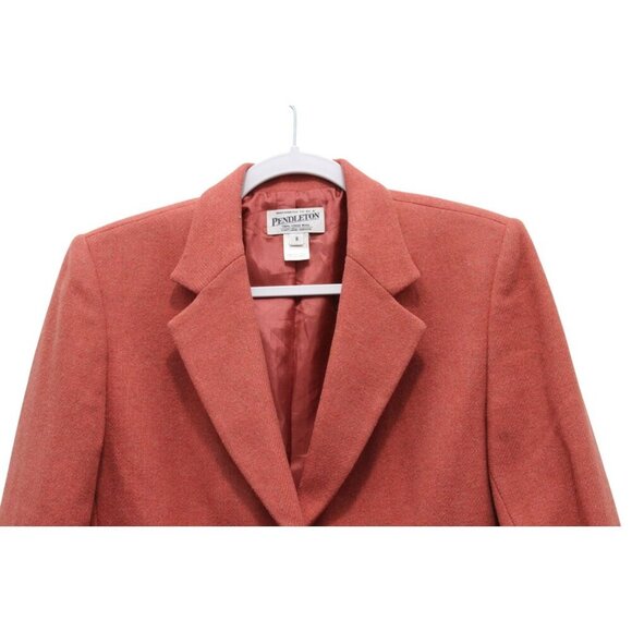 Pendleton Blazer Jacket Size 8 Lambswool Coral Peach Business Classic Preppy USA - Picture 2 of 13